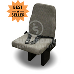 Floor Mounted Flip-Up Seat with 2 Point Seat Belt in Gray Cloth