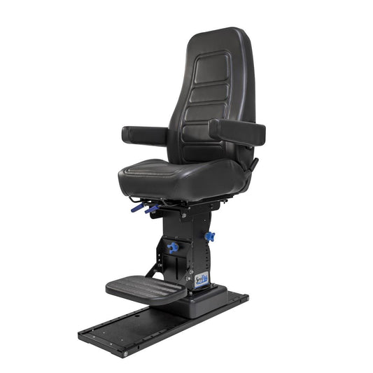 Sierra HBLX Pilot Seat in Black Vinyl with 36" Floor Slide