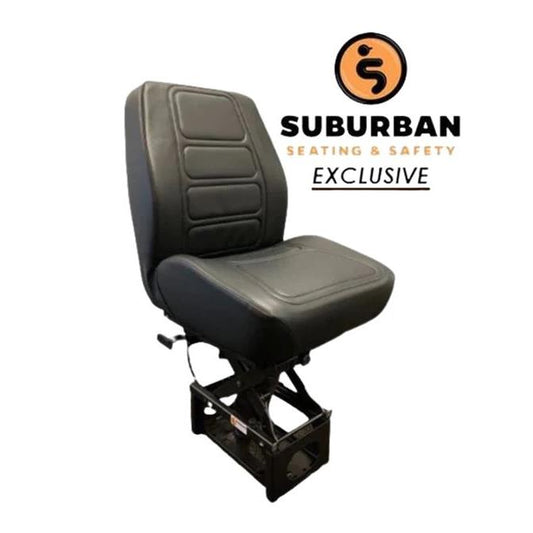 Onyx HD Mid Back Air Suspension Seat in Black Vinyl w/Fixed Back