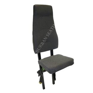 Wall Mounted High Back Jump Seat in Gray Cloth