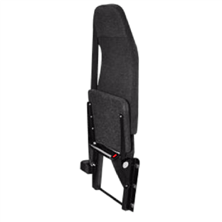 Shield Jump Seat in Black Vinyl with Long Mounting Pattern & 3-Point Belt